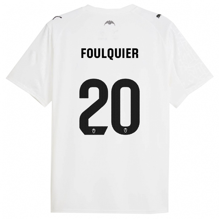 נשים דימיטרי פולקייר #20 לבן שחור ג'רזי ביתית 2025/26 חולצה קצרה