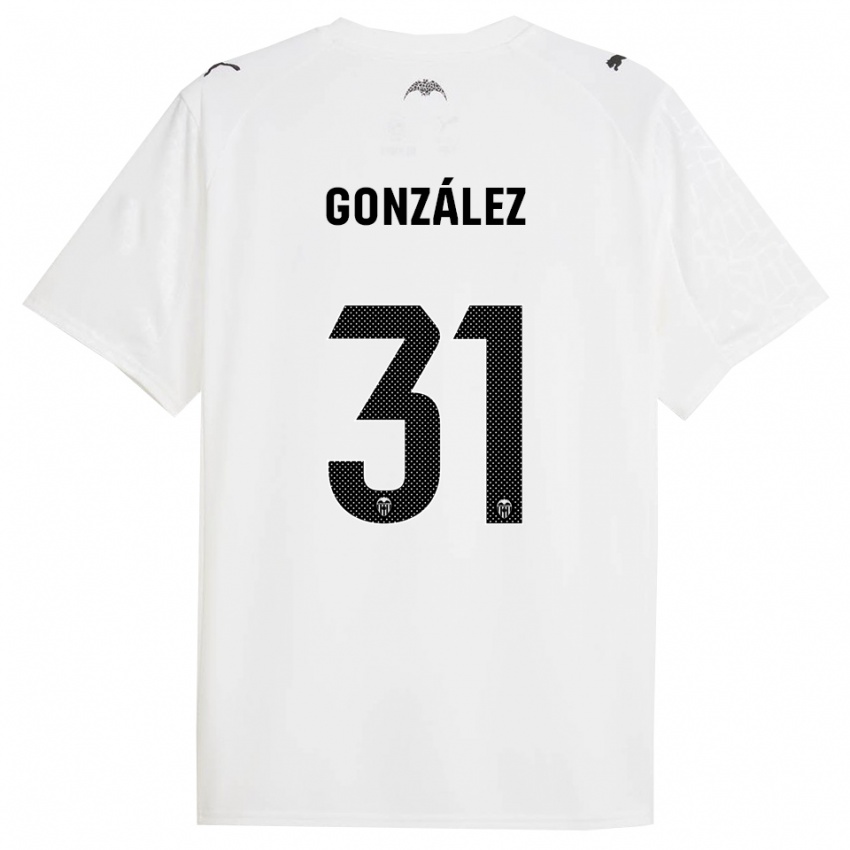 נשים Mario González #31 לבן שחור ג'רזי ביתית 2025/26 חולצה קצרה