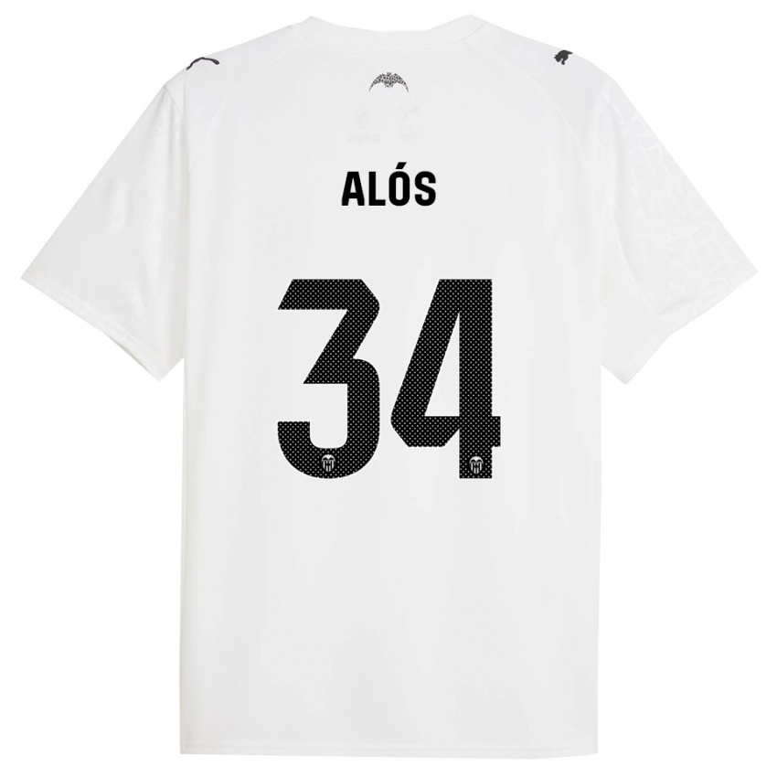 נשים קרלוס עלוס #34 לבן שחור ג'רזי ביתית 2025/26 חולצה קצרה