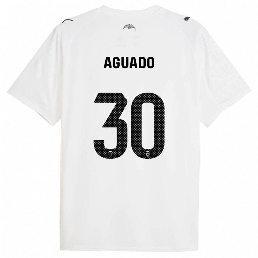 נשים חוליה אגואדו #30 לבן שחור ג'רזי ביתית 2025/26 חולצה קצרה