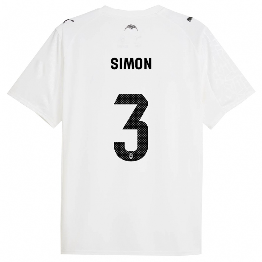 נשים בנדיקט סימון #3 לבן שחור ג'רזי ביתית 2025/26 חולצה קצרה