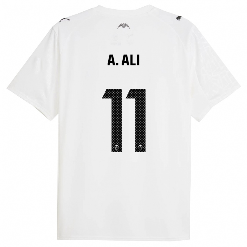 נשים אמירה עלי #11 לבן שחור ג'רזי ביתית 2025/26 חולצה קצרה