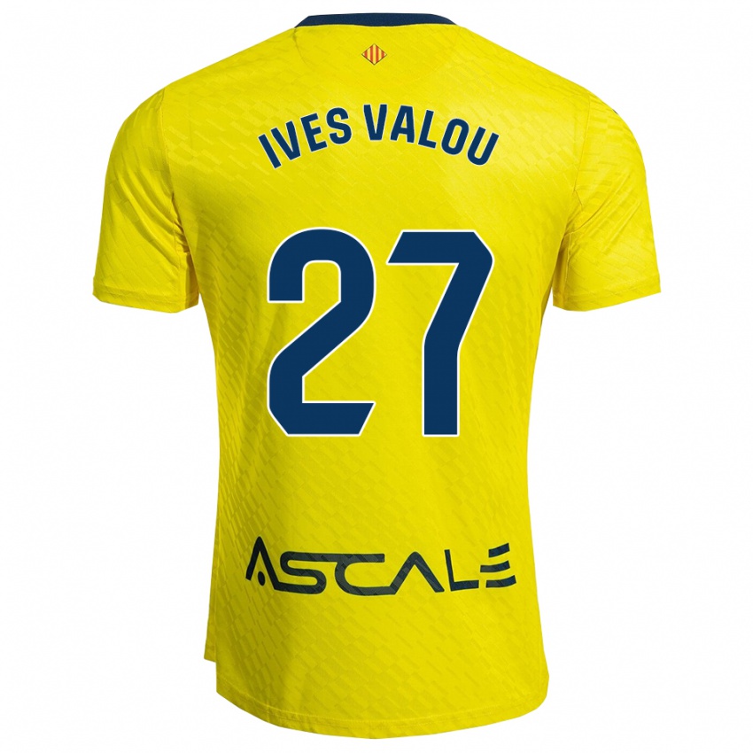 נשים Jean Ives Valou #27 צהוב נייבי ג'רזי ביתית 2025/26 חולצה קצרה