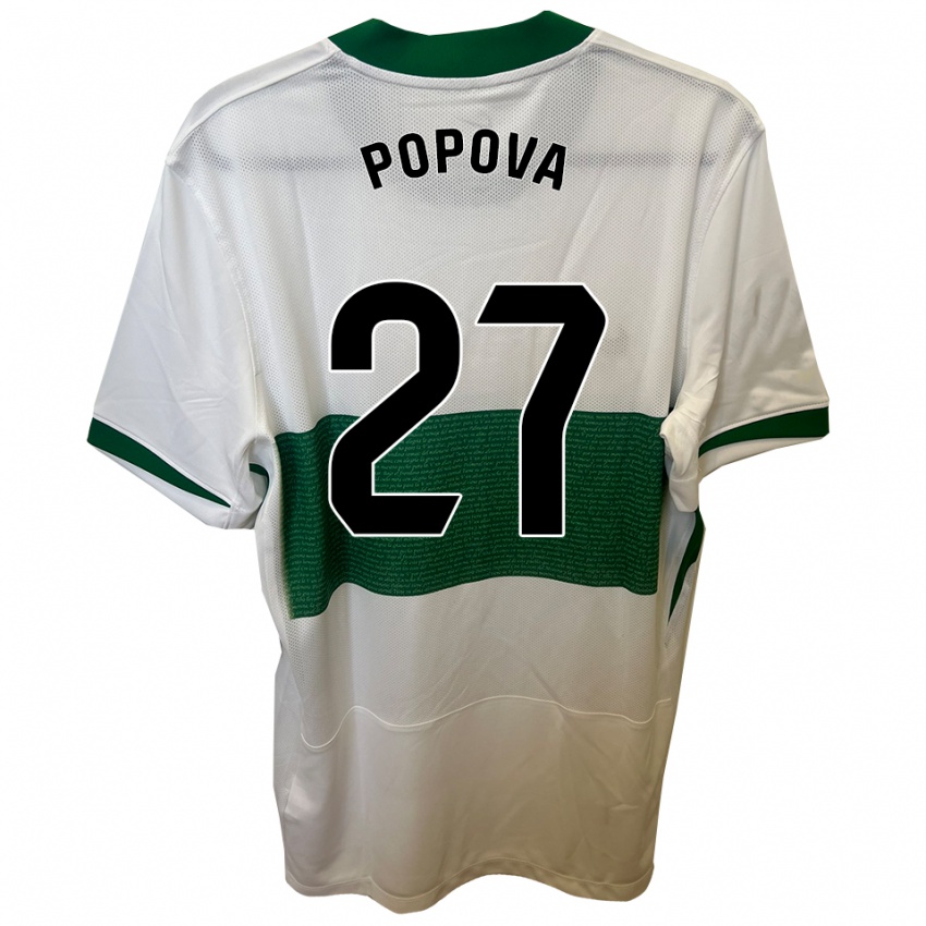 נשים Ángela Popova Fedorova #27 לבן ירוק ג'רזי ביתית 2025/26 חולצה קצרה