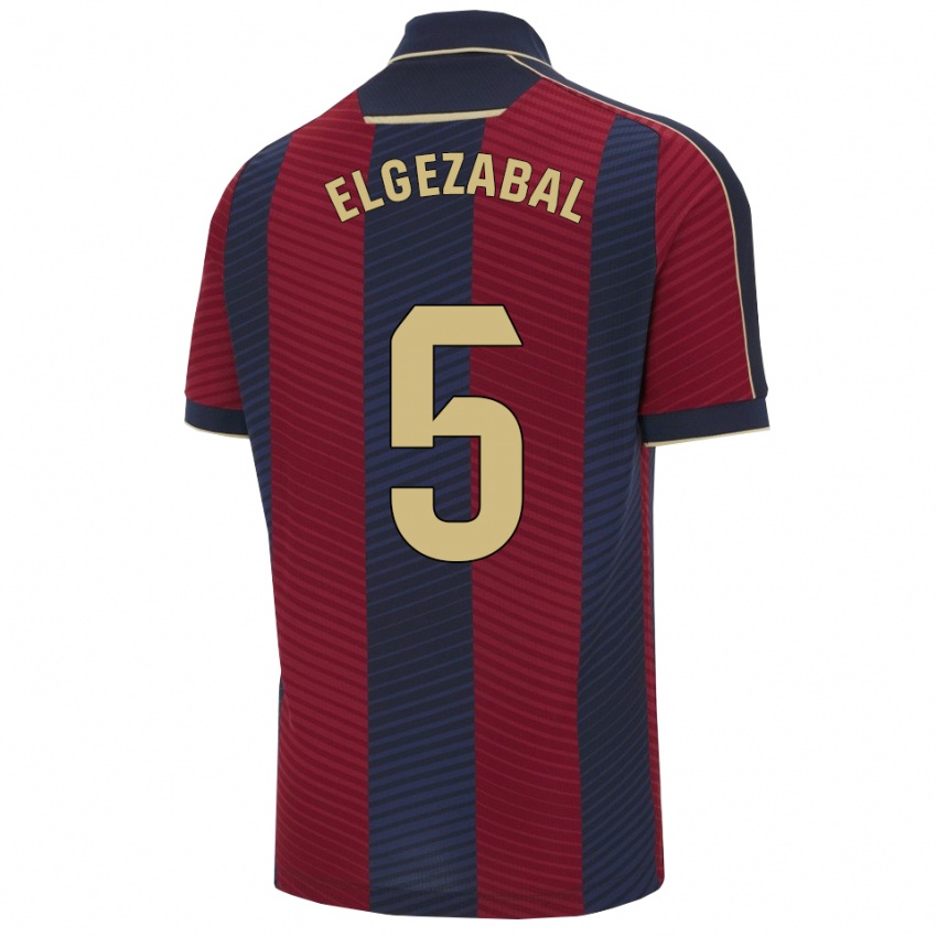 נשים Unai Elgezabal #5 אדום נייבי ג'רזי ביתית 2025/26 חולצה קצרה