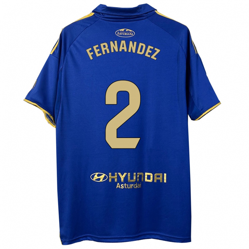 נשים Adrián Fernández #2 כחול זהב ג'רזי ביתית 2025/26 חולצה קצרה