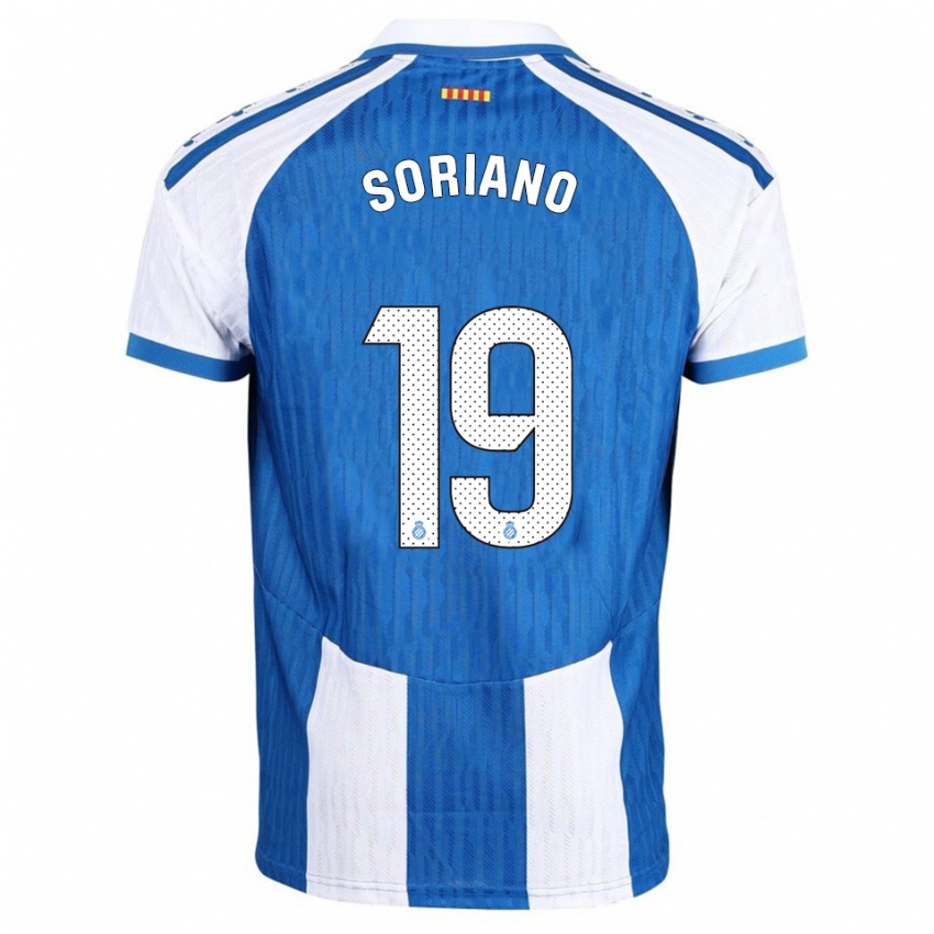 נשים Aarón Soriano #19 כחול לבן ג'רזי ביתית 2025/26 חולצה קצרה