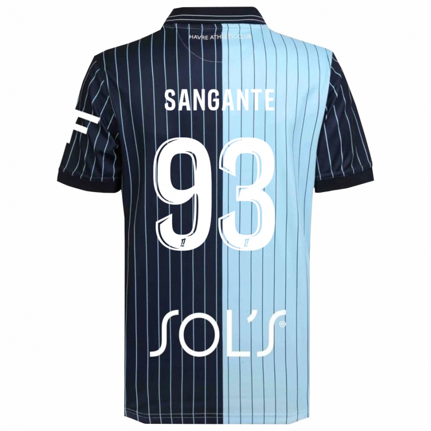 נשים Arouna Sangante #93 כחול נייבי תכלת ג'רזי ביתית 2025/26 חולצה קצרה