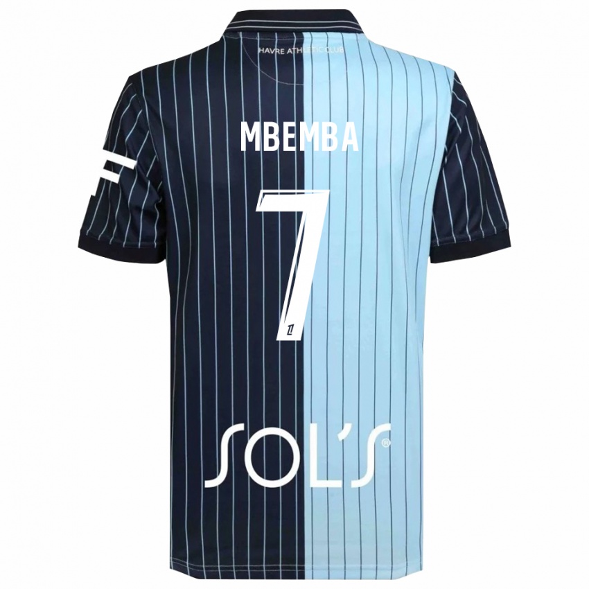 נשים Abdallah Mbemba #7 כחול נייבי תכלת ג'רזי ביתית 2025/26 חולצה קצרה