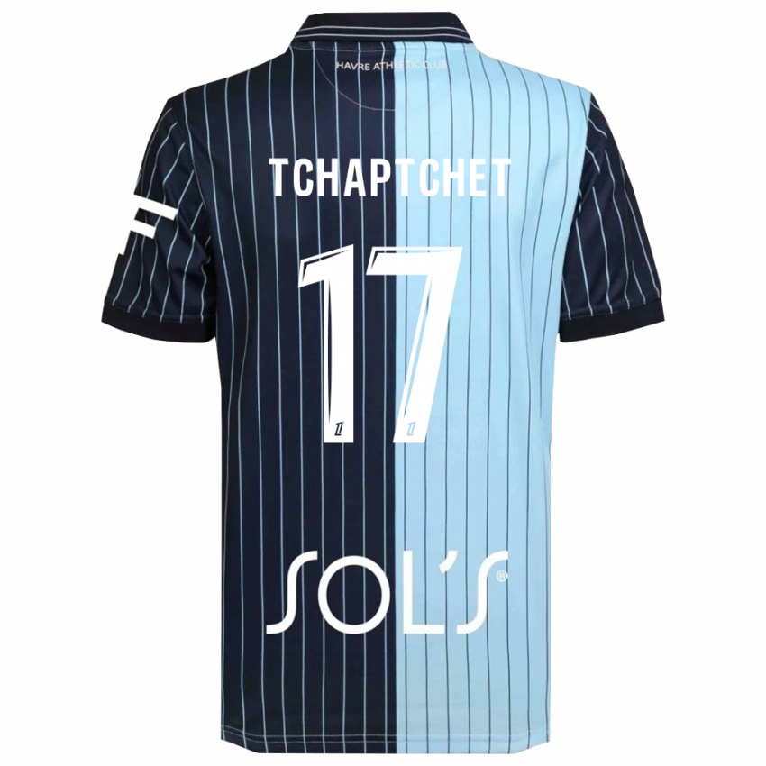 נשים Chanel Tchaptchet #17 כחול נייבי תכלת ג'רזי ביתית 2025/26 חולצה קצרה