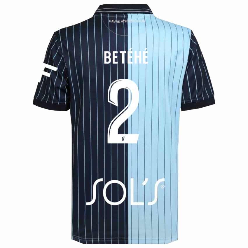נשים Aaron Betéhé #2 כחול נייבי תכלת ג'רזי ביתית 2025/26 חולצה קצרה