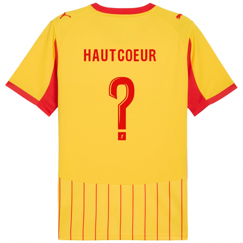 נשים Agathe Hautcoeur #0 צהוב אדום ג'רזי ביתית 2025/26 חולצה קצרה