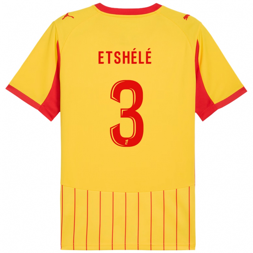 נשים Pitshou Etshélé #3 צהוב אדום ג'רזי ביתית 2025/26 חולצה קצרה