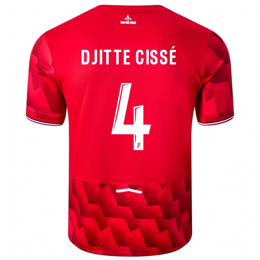 נשים Babacar Djitte Cissé #4 אדום לבן ג'רזי ביתית 2025/26 חולצה קצרה