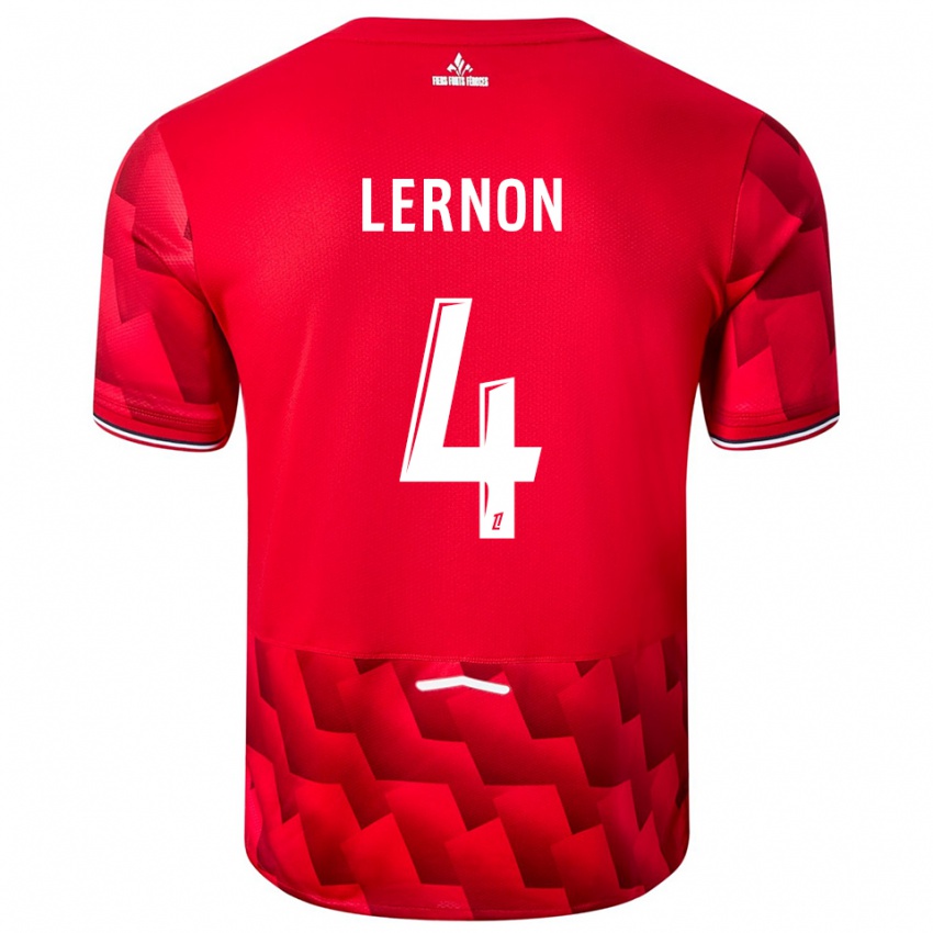 נשים ג'סיקה לרנון #4 אדום לבן ג'רזי ביתית 2025/26 חולצה קצרה