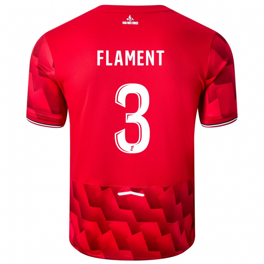 נשים Corentin Flament #3 אדום לבן ג'רזי ביתית 2025/26 חולצה קצרה