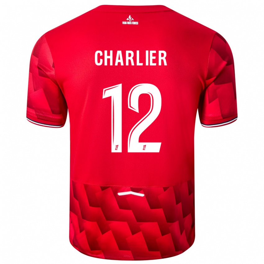 נשים Amaury Charlier #12 אדום לבן ג'רזי ביתית 2025/26 חולצה קצרה