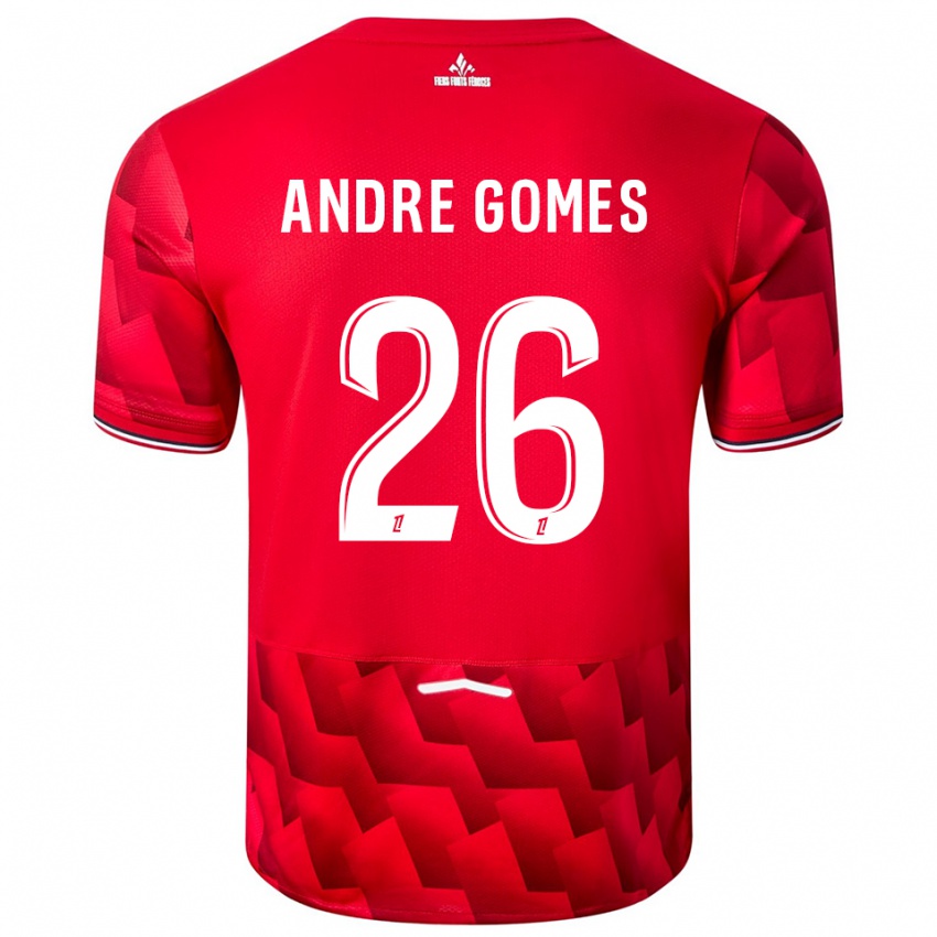 נשים אנדרה גומס #26 אדום לבן ג'רזי ביתית 2025/26 חולצה קצרה