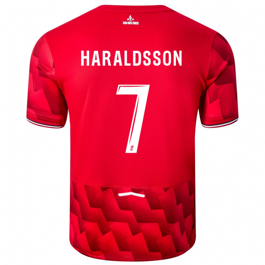 נשים האקון ארנר האראלדסון #7 אדום לבן ג'רזי ביתית 2025/26 חולצה קצרה