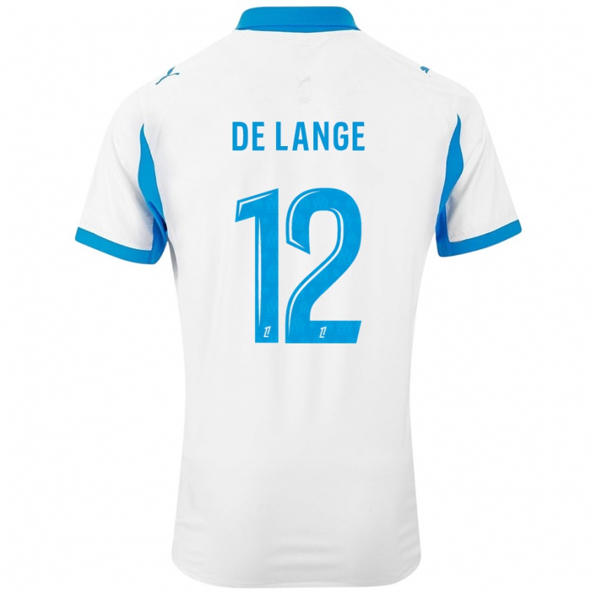 נשים ג'פרי דה לאנגה #12 לבן תכלת ג'רזי ביתית 2025/26 חולצה קצרה