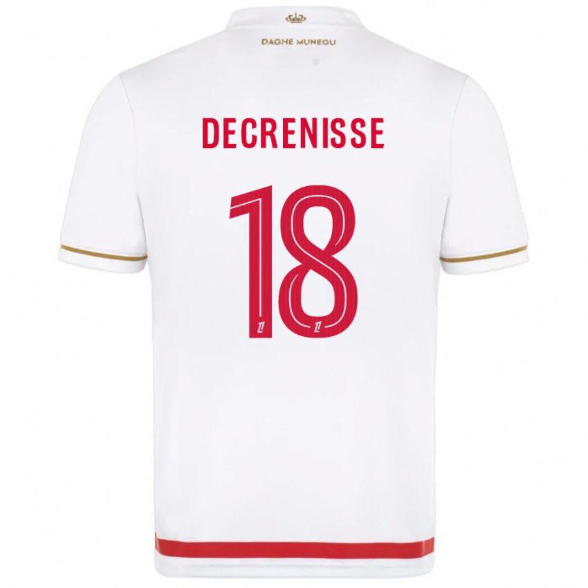 נשים Axel Decrenisse #18 אדום לבן ג'רזי ביתית 2025/26 חולצה קצרה