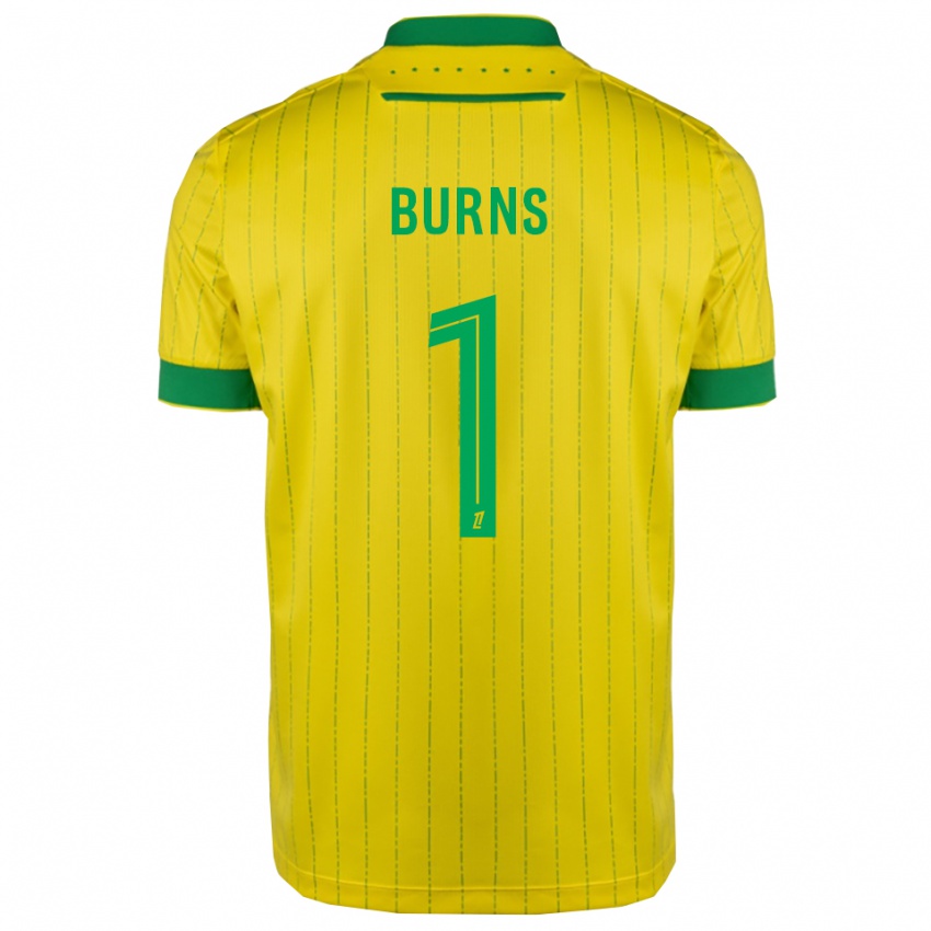 נשים Emily Burns #1 צהוב ירוק ג'רזי ביתית 2025/26 חולצה קצרה