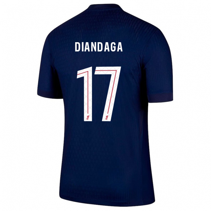 נשים Hermann Diandaga #17 כחול נייבי אדום ג'רזי ביתית 2025/26 חולצה קצרה
