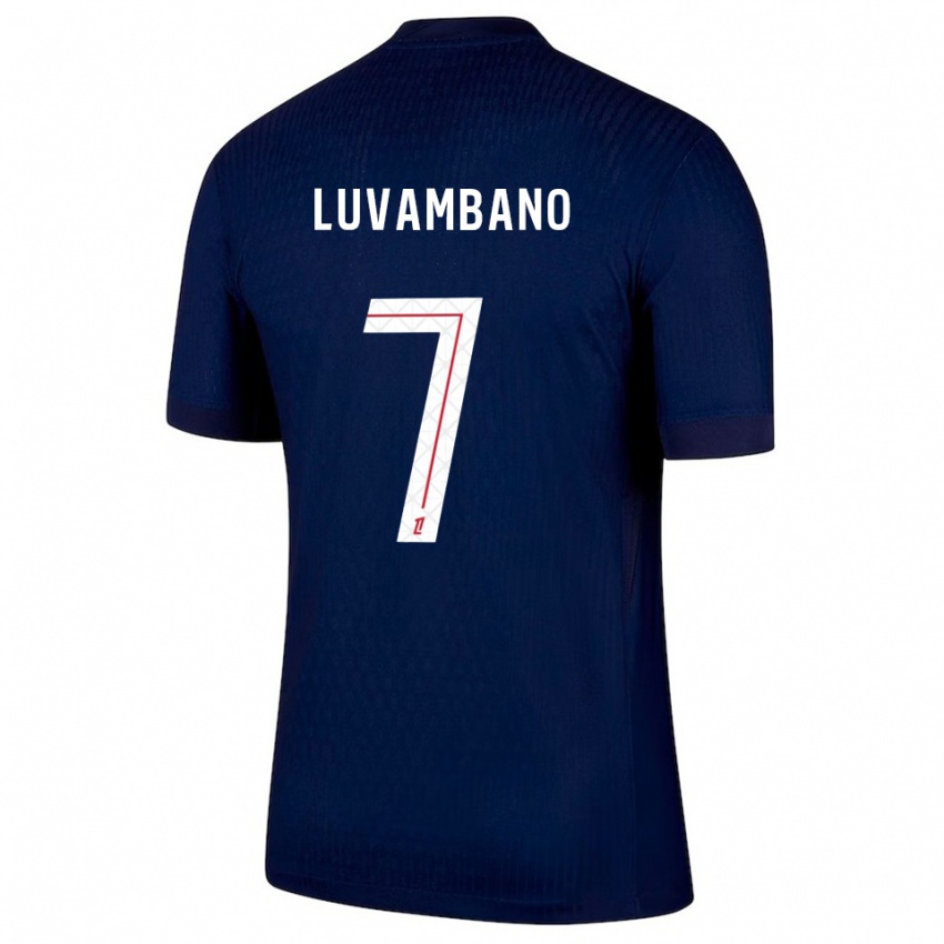 נשים Ethan Luvambano #7 כחול נייבי אדום ג'רזי ביתית 2025/26 חולצה קצרה