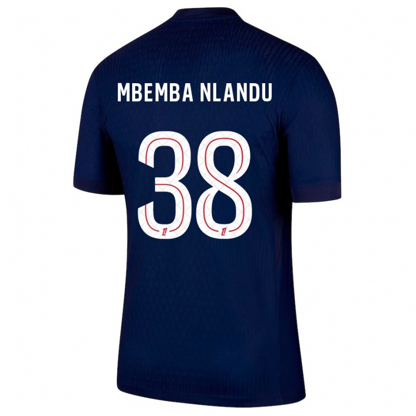 נשים Emmanuel Mbemba Nlandu #38 כחול נייבי אדום ג'רזי ביתית 2025/26 חולצה קצרה