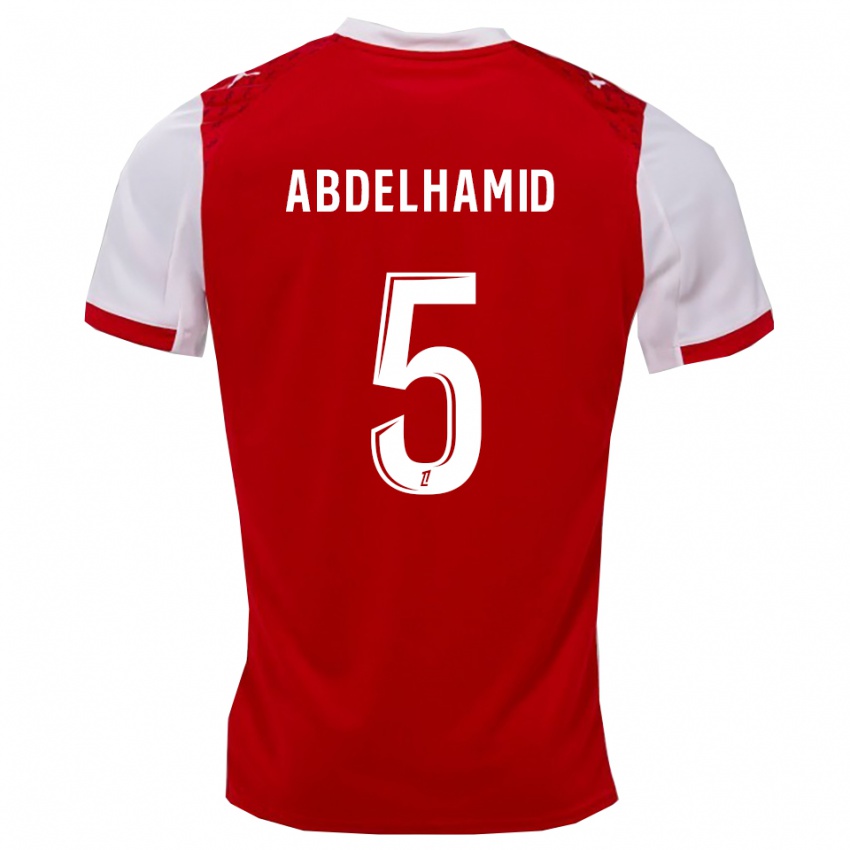 נשים יוניס עבדלחמיד #5 אדום לבן ג'רזי ביתית 2025/26 חולצה קצרה