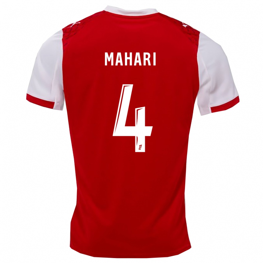 נשים אפדון נדוניה #4 אדום לבן ג'רזי ביתית 2025/26 חולצה קצרה