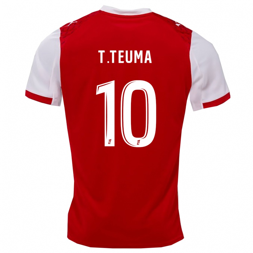 נשים טדי טאומה #10 אדום לבן ג'רזי ביתית 2025/26 חולצה קצרה
