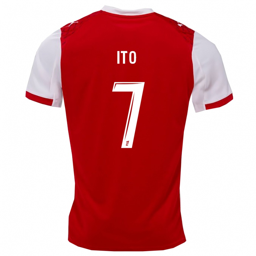 נשים ג'וניה איטו #7 אדום לבן ג'רזי ביתית 2025/26 חולצה קצרה