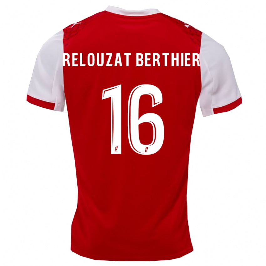 נשים Maxime Relouzat Berthier #16 אדום לבן ג'רזי ביתית 2025/26 חולצה קצרה