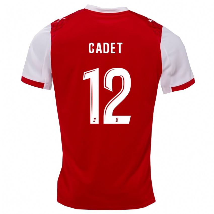 נשים Charlélie Cadet #12 אדום לבן ג'רזי ביתית 2025/26 חולצה קצרה