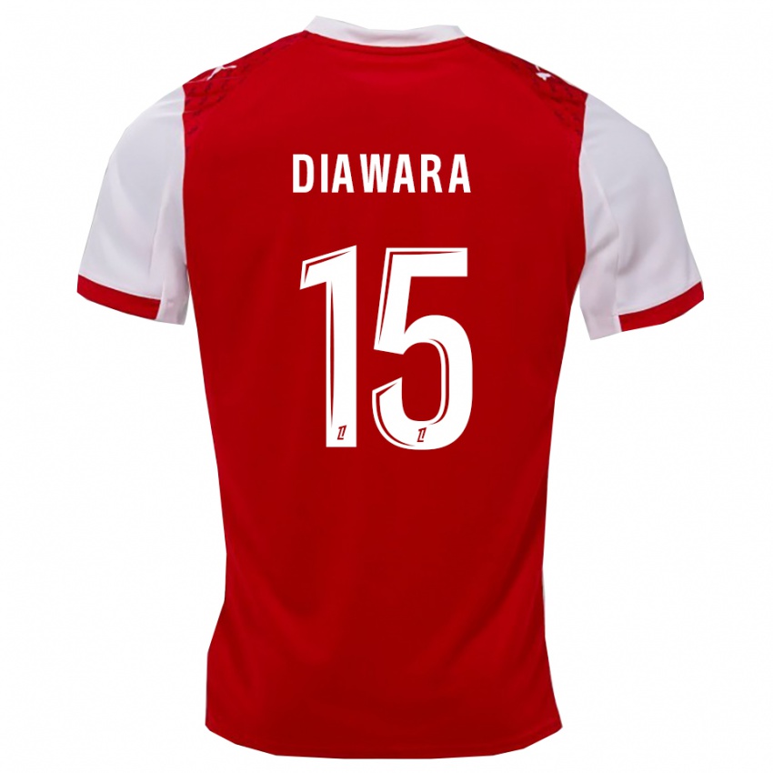 נשים Lamine Diawara #15 אדום לבן ג'רזי ביתית 2025/26 חולצה קצרה