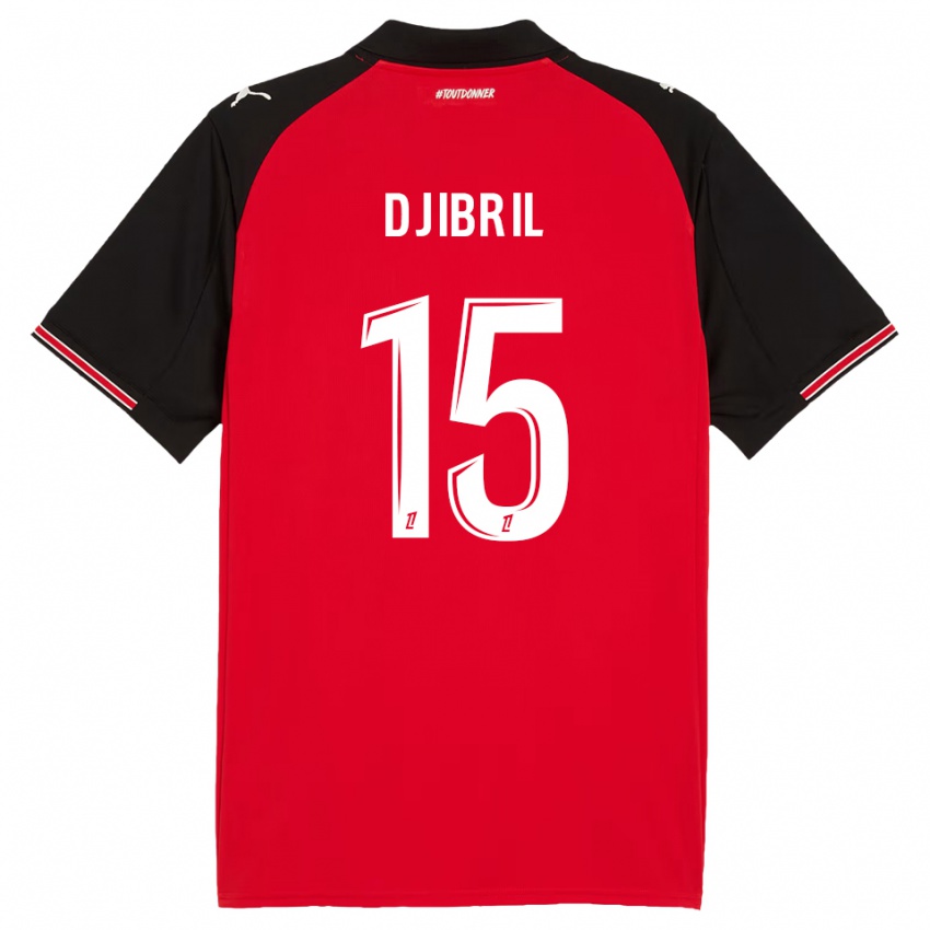 נשים Djibril Diallo #15 אדום שחור ג'רזי ביתית 2025/26 חולצה קצרה
