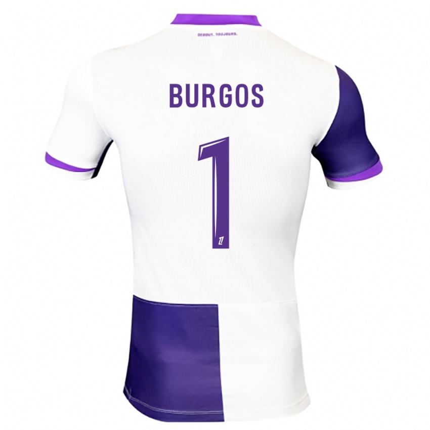 נשים Diego Burgos #1 סגול לבן ג'רזי ביתית 2025/26 חולצה קצרה