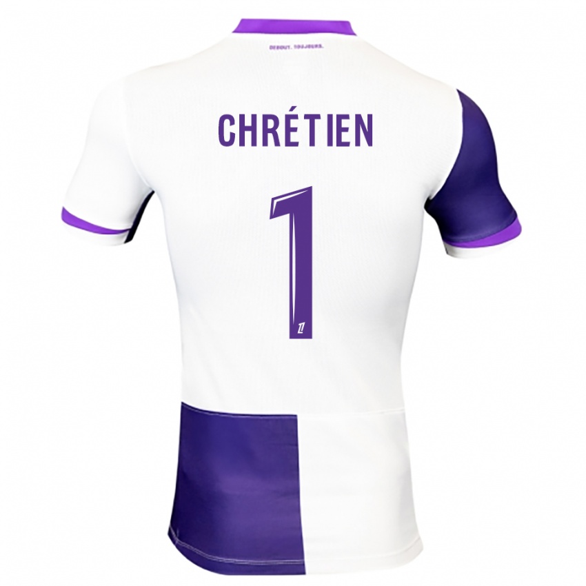 נשים Jean-Pierre Chrétien #1 סגול לבן ג'רזי ביתית 2025/26 חולצה קצרה