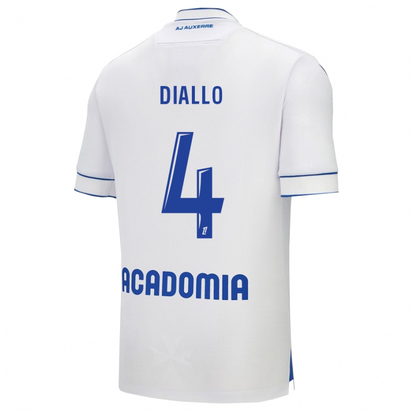 נשים Ibrahim Diallo #4 לבן כחול ג'רזי ביתית 2025/26 חולצה קצרה
