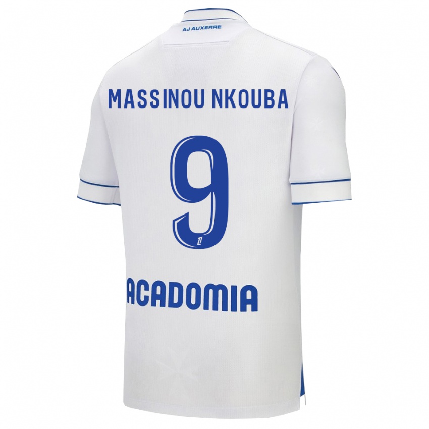 נשים Pierre Massinou Nkouba #9 לבן כחול ג'רזי ביתית 2025/26 חולצה קצרה