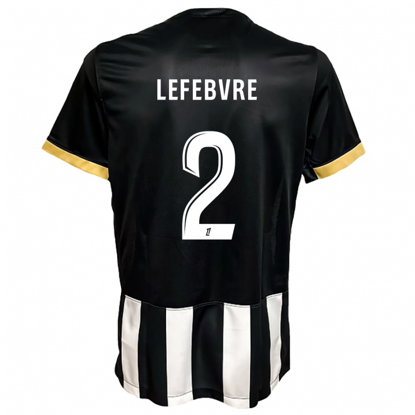 נשים Théo Lefebvre #2 שחור לבן ג'רזי ביתית 2025/26 חולצה קצרה