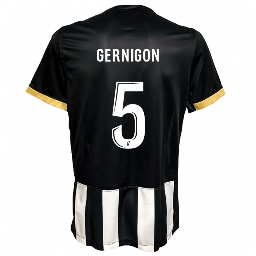 נשים Maël Gernigon #5 שחור לבן ג'רזי ביתית 2025/26 חולצה קצרה
