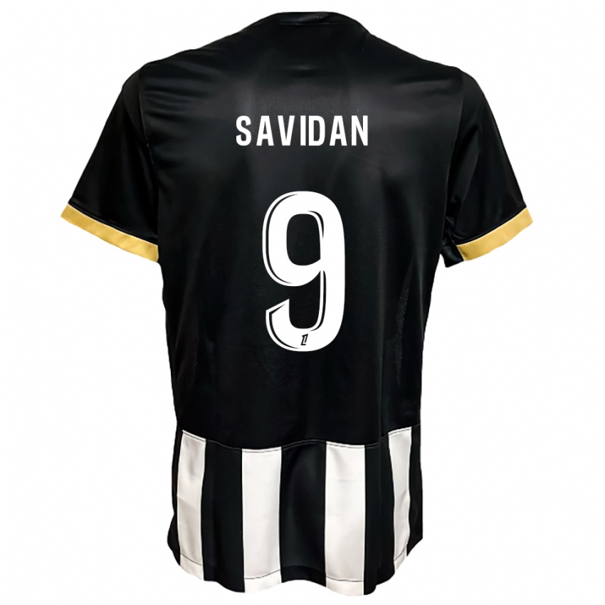 נשים Marius Savidan #9 שחור לבן ג'רזי ביתית 2025/26 חולצה קצרה