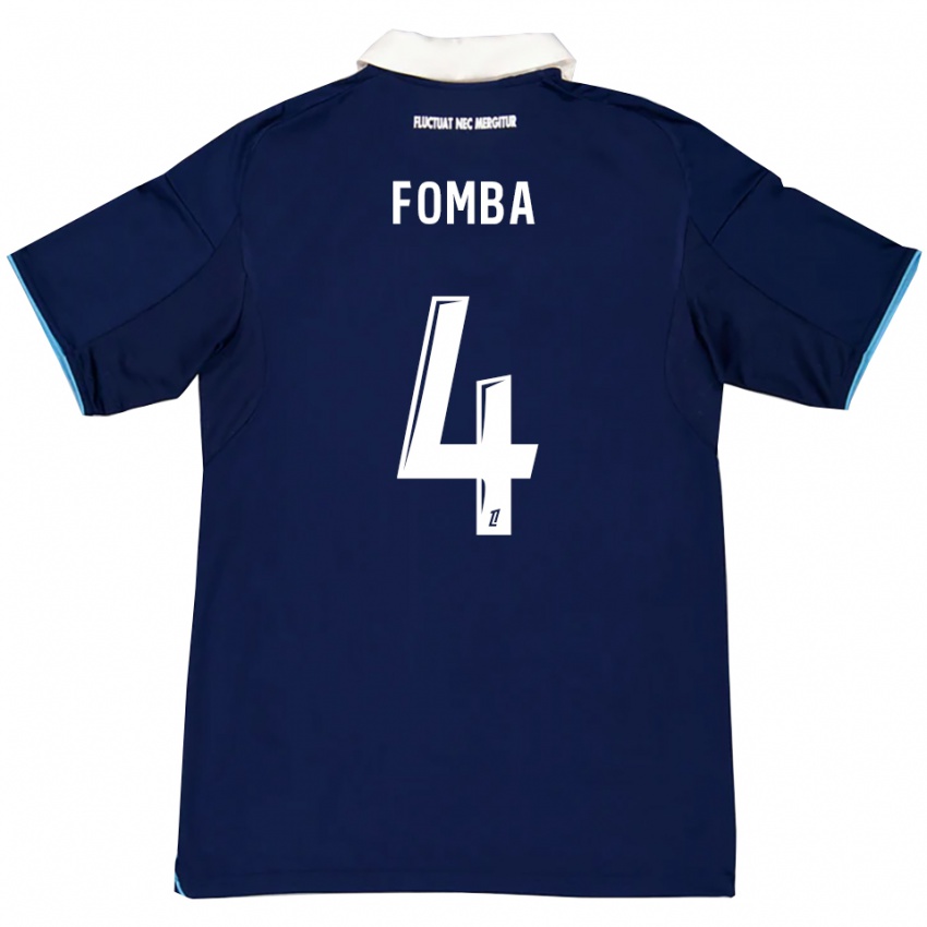 נשים Ibrahim Fomba #4 כחול כהה לבן ג'רזי ביתית 2025/26 חולצה קצרה