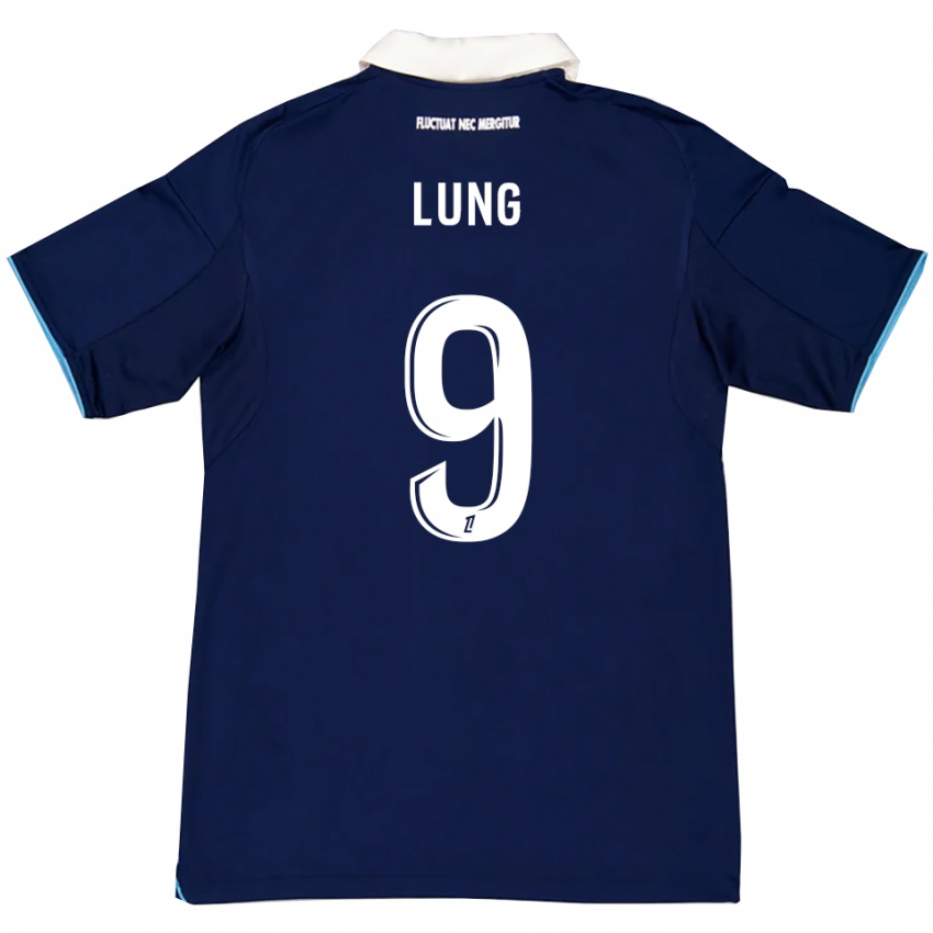 נשים Nelson Lung #9 כחול כהה לבן ג'רזי ביתית 2025/26 חולצה קצרה