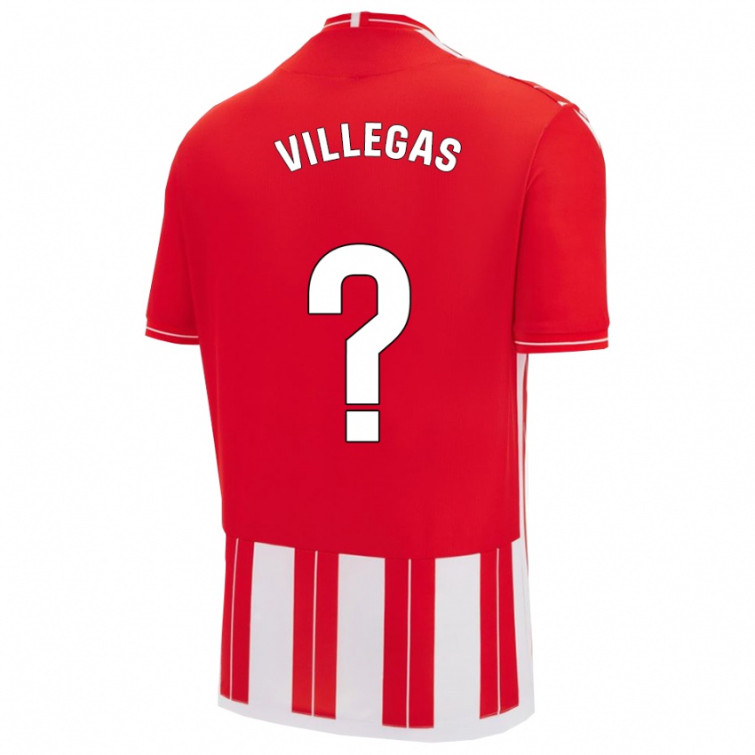 נשים Sergio Villegas #0 אדום לבן ג'רזי ביתית 2025/26 חולצה קצרה