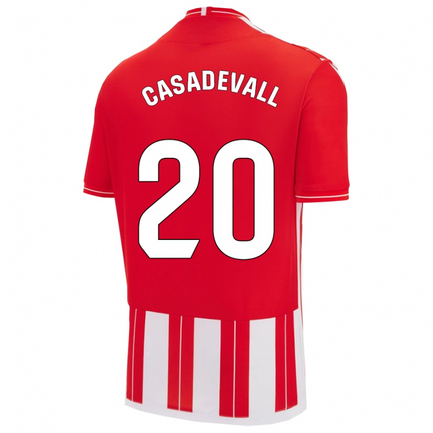 נשים Marçal Casadevall #20 אדום לבן ג'רזי ביתית 2025/26 חולצה קצרה