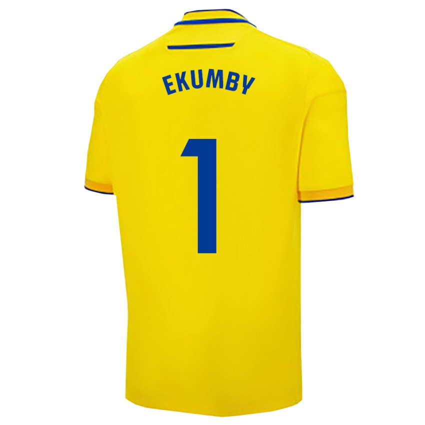 נשים Ekumby #1 צהוב נייבי ג'רזי ביתית 2025/26 חולצה קצרה