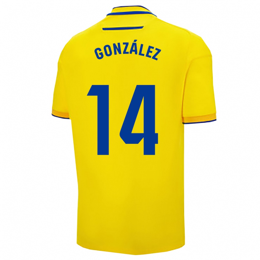 נשים Joaquín González #14 צהוב נייבי ג'רזי ביתית 2025/26 חולצה קצרה